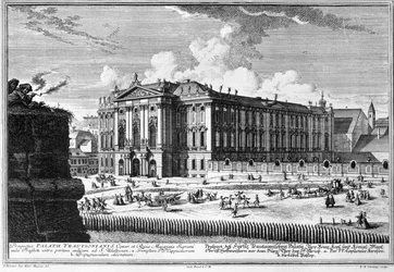 View of the Trautson Palace built for Count Johann Leopold Donat Trautson, designed by Johann Bernard Fischer von Erlach in 1710, engraved by Johann-August Corvinus